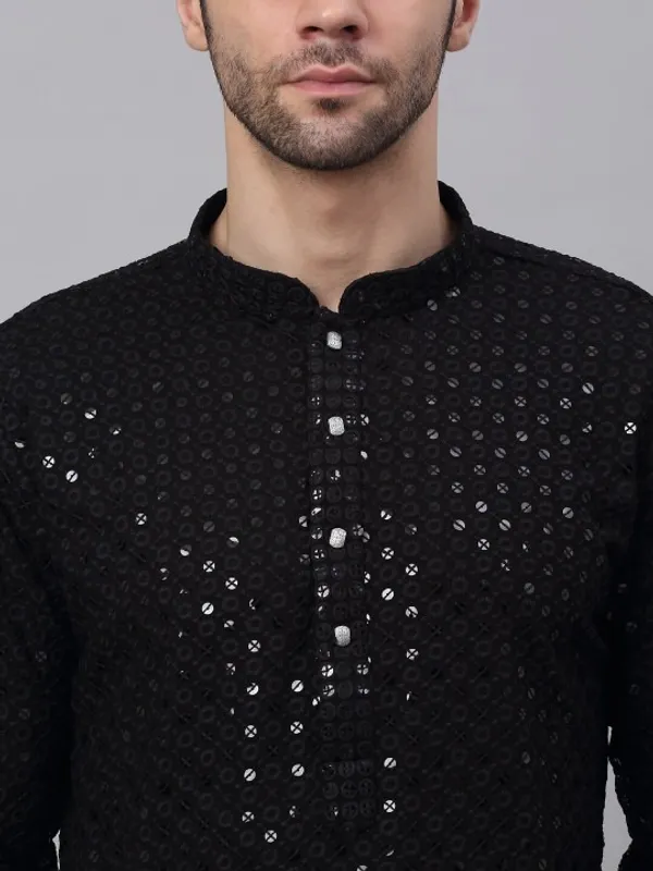 Men's_Black_Sequin_Embellished_Kurta_-_Long_Sleeve_Ethnic_Wear