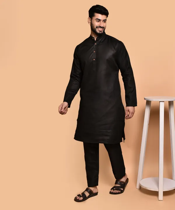 Men's_Black_Cotton_Kurta_Pajama_Set_-_Traditional_Ethnic_Wear