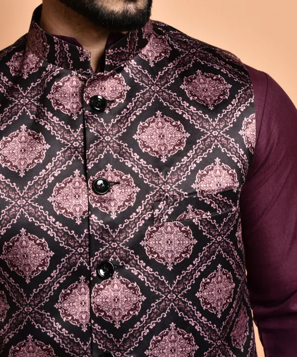 Men's_Ethnic_Kurta_Pajama_With_Embroidered_Nehru_Jacket_Set