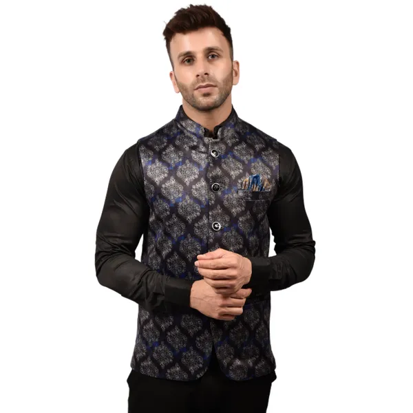 Men's_Black_Ethnic_Nehru_Jacket_With_Printed_Vest