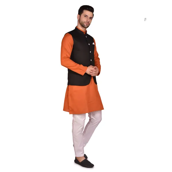 Men's_Ethnic_Kurta_Pajama_Set_With_Black_Nehru_Jacket