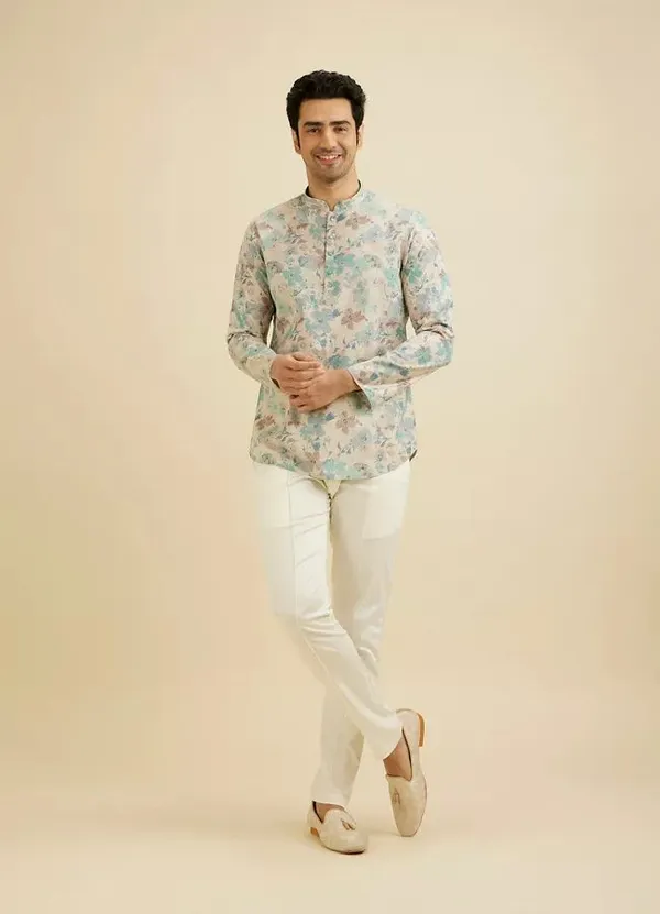 Men's_Floral_Print_Long_Kurta_With_Mandarin_Collar
