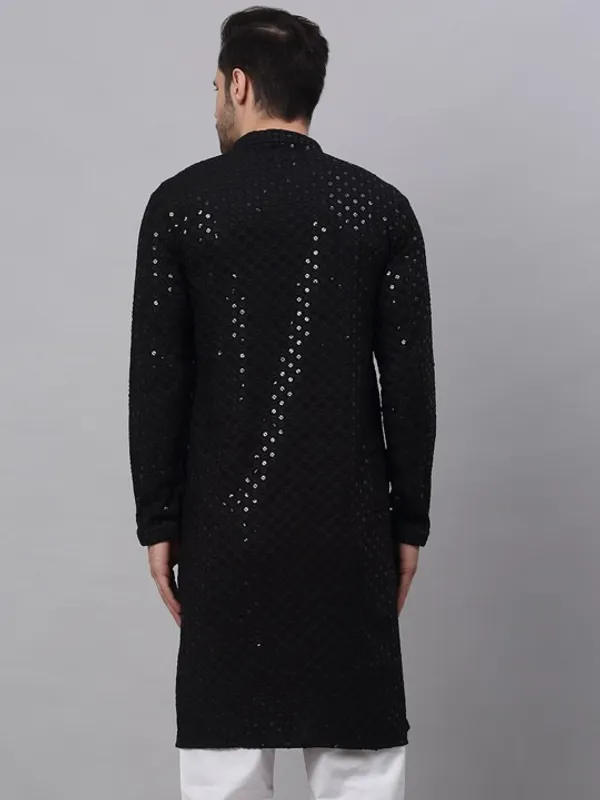 Men's_Black_Sequin_Embellished_Kurta_-_Long_Sleeve_Ethnic_Wear