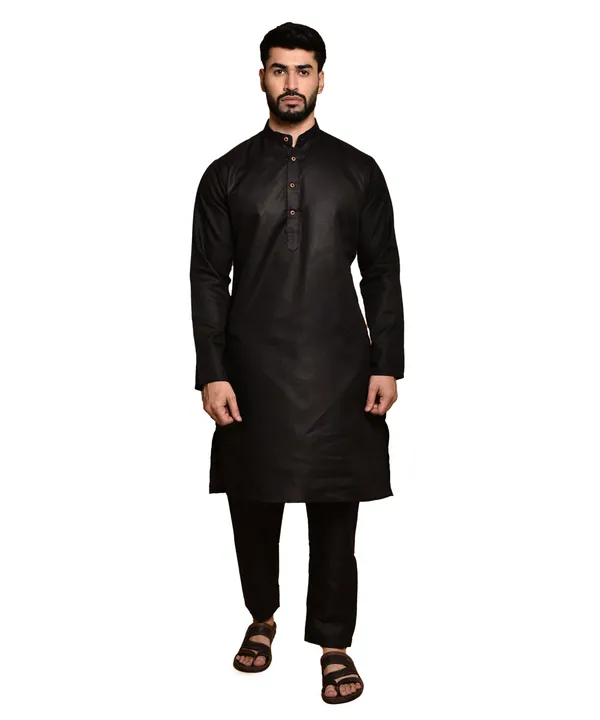 Men's_Black_Cotton_Kurta_Pajama_Set_-_Traditional_Ethnic_Wear