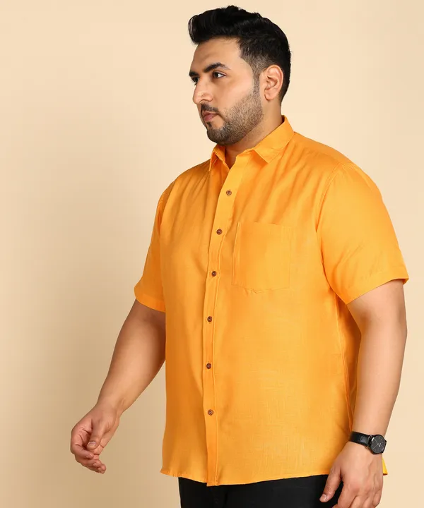 Men's_Mustard_Yellow_Half_Sleeve_Formal_Shirt
