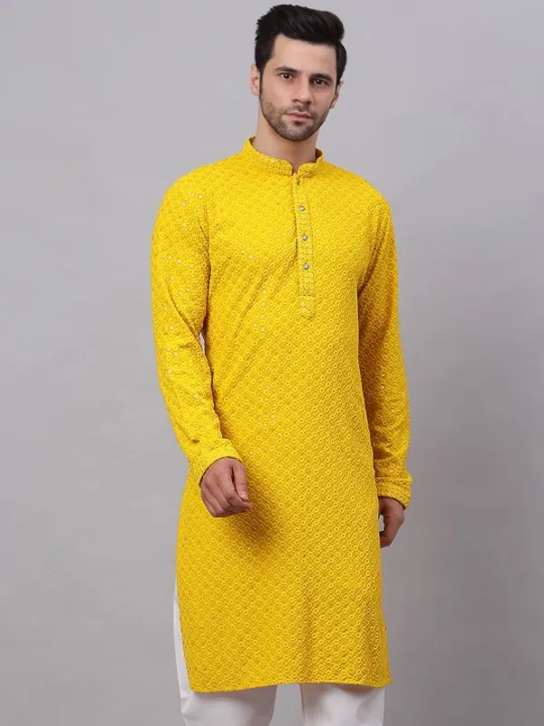 Men's_Yellow_Embroidered_Kurta_-_Traditional_Ethnic_Wear