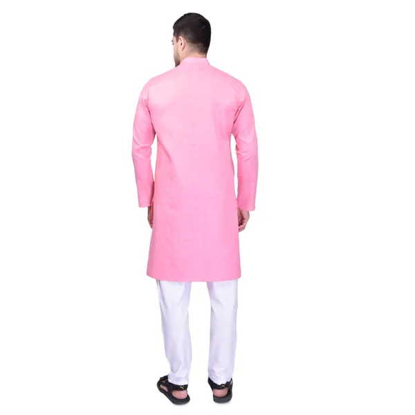 Men's_Pink_Cotton_Kurta_Pajama_Set_-_Ethnic_Indian_Traditional_Wear