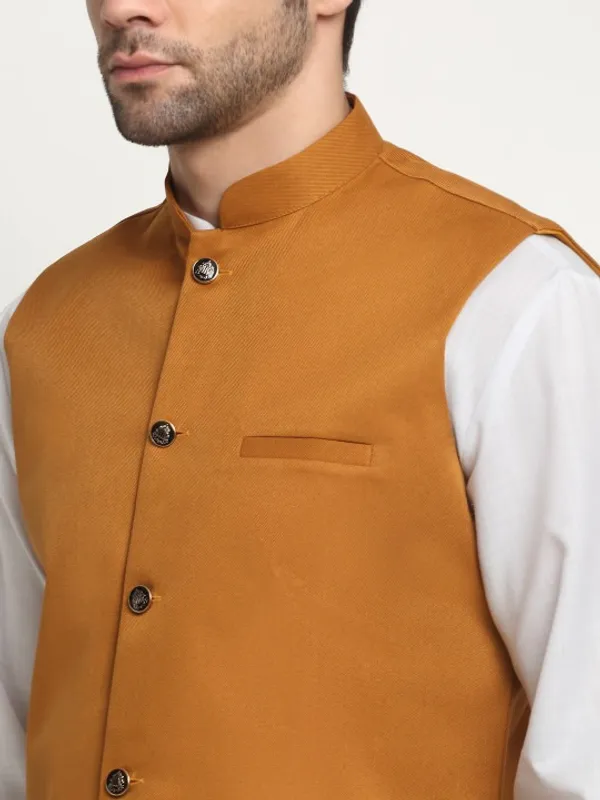 Men's_Mustard_Yellow_Ethnic_Nehru_Jacket_With_White_Kurta_Pajama_Set