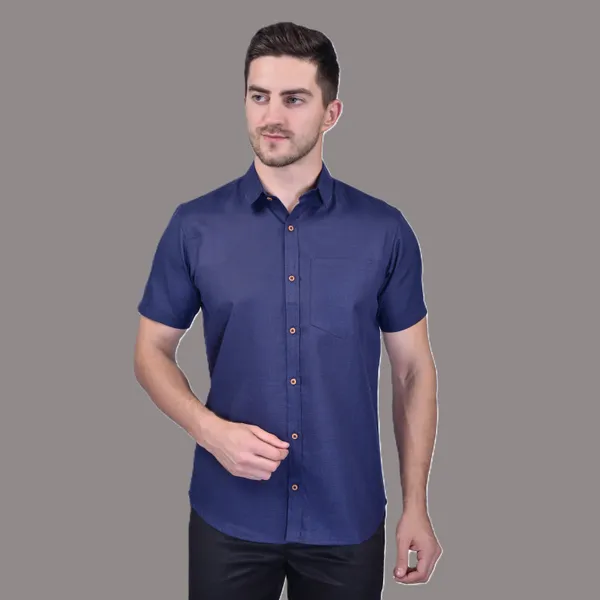 Men's_Navy_Blue_Short_Sleeve_Formal_Shirt