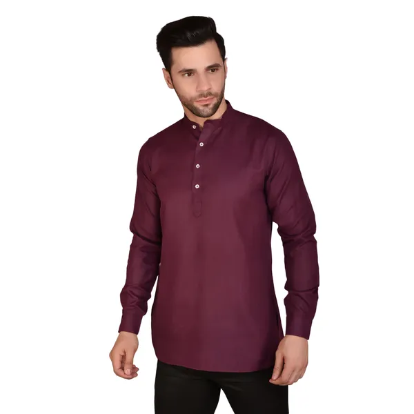 Men's_Maroon_Long_Sleeve_Cotton_Kurta_-_Traditional_Ethnic_Wear