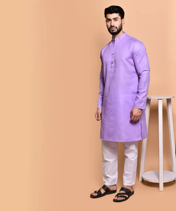 Men's_Lavender_Cotton_Kurta_-_Traditional_Ethnic_Wear
