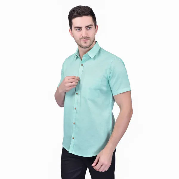 Men's_Mint_Green_Half_Sleeve_Casual_Shirt