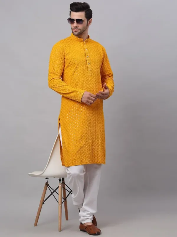 Men's_Yellow_Embroidered_Kurta_-_Festive_Ethnic_Wear
