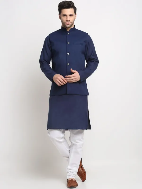 Men's_Navy_Blue_Ethnic_Kurta_With_Nehru_Jacket_Set