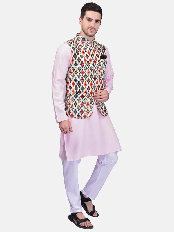 Men's_Ethnic_Kurta_Pajama_Set_With_Printed_Nehru_Jacket_(3-Piece_Set)