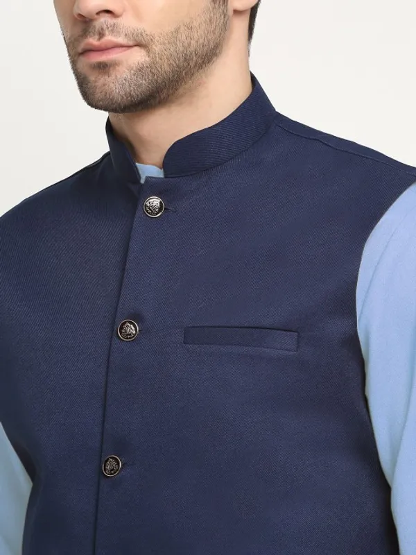 Men's_Traditional_Ethnic_Wear_Set_-_Navy_Blue_Nehru_Jacket_With_Sky_Blue_Kurta_And_White_Churidar