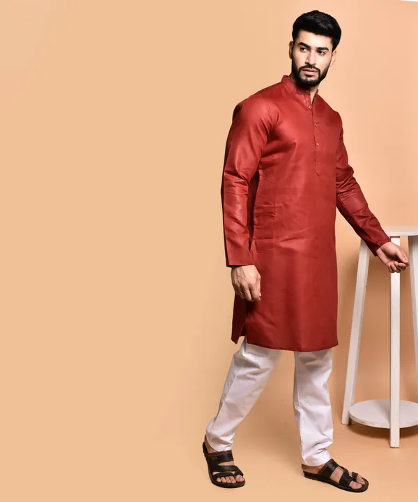 Men's_Brown_Silk_Kurta_-_Traditional_Ethnic_Wear
