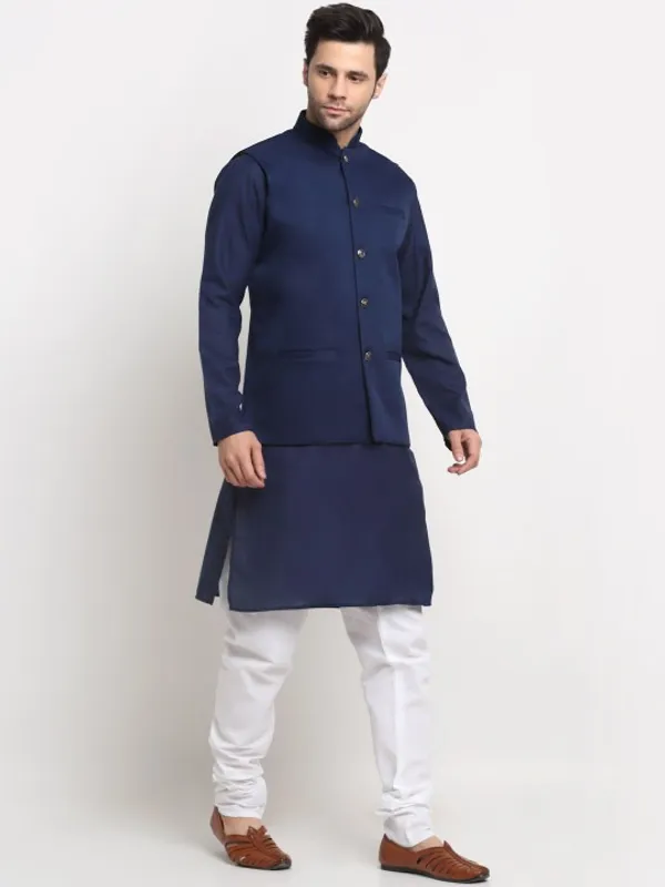 Men's_Navy_Blue_Ethnic_Kurta_With_Nehru_Jacket_Set