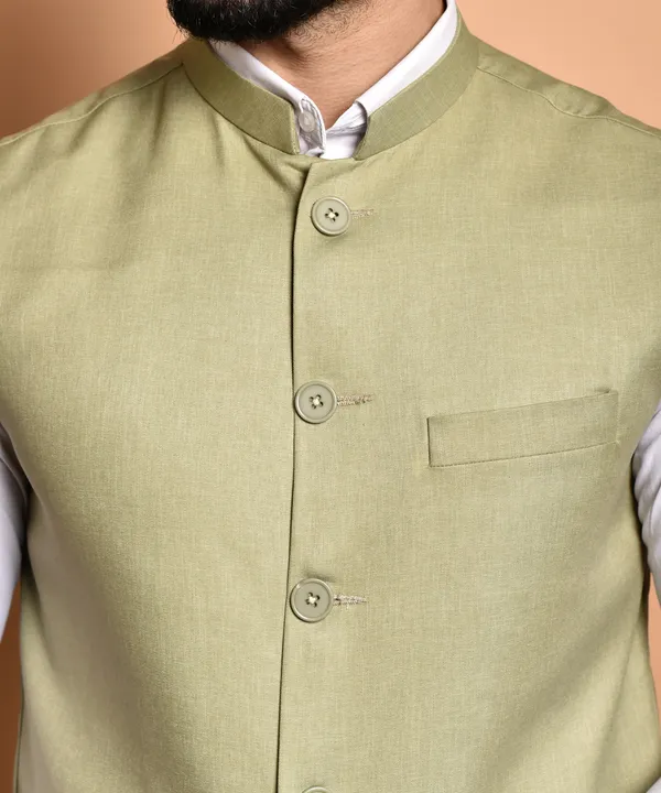 Light_Green_Nehru_Jacket_Waistcoat_For_Men