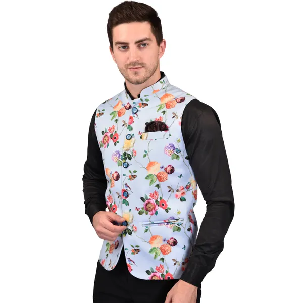 Men's_Light_Blue_Floral_Print_Nehru_Jacket_With_Black_Sleeves