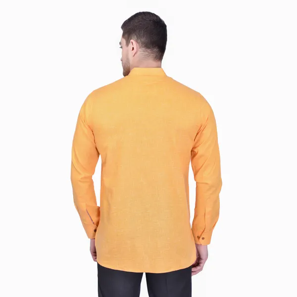 Men's_Mustard_Yellow_Short_Kurta_With_Mandarin_Collar