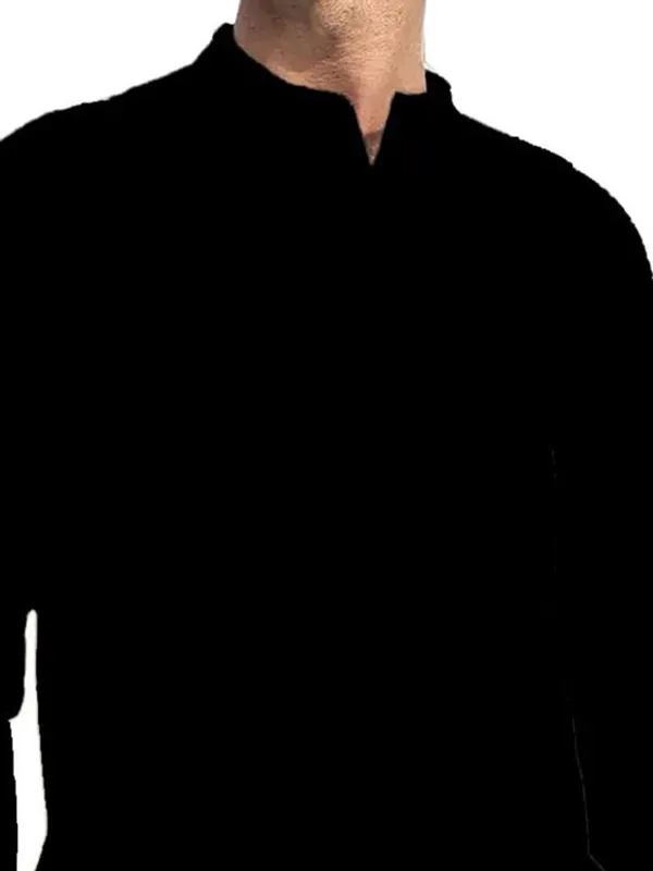 Men's_Black_Full_Sleeve_Cotton_Shirt_With_Button_Placket_And_Roll-Up_Sleeves