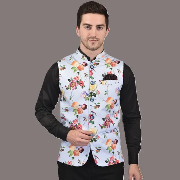 Men's_Light_Blue_Floral_Print_Nehru_Jacket_With_Black_Sleeves