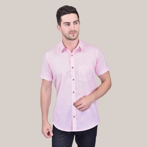 Men's_Pink_Half_Sleeve_Formal_Shirt