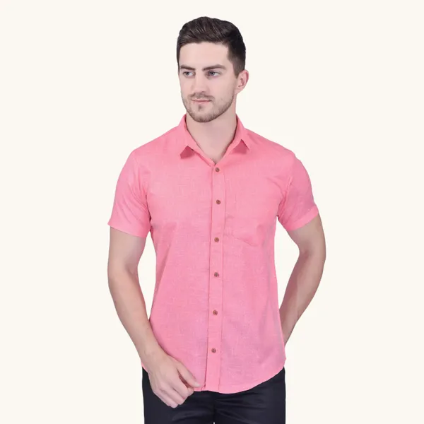 Men's_Pink_Half_Sleeve_Casual_Shirt