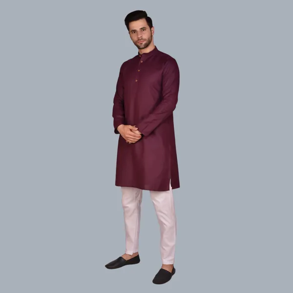 Men's_Maroon_Kurta_Pajama_Set_-_Traditional_Ethnic_Wear