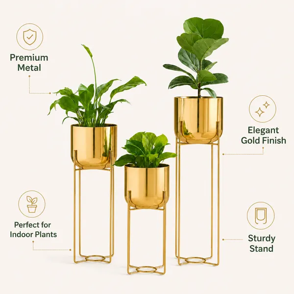 Gold_Metal_Planter_with_Stand_Set_of_3_|_Decorative_Indoor_Plant_Pots_with_Tall_Floor_Stands_|_Modern_Planters_for_Living_Room,_Balcony,_Bedroom_&_Office_Décor