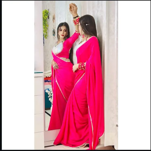 TRENDY_CHINNON_SILK_SAREE_WITH_SILVER_STICH_BLOUSE