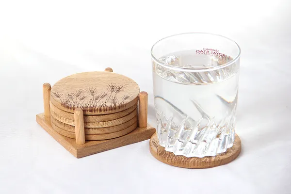 Wooden_Coaster_Set_With_Wheat_Engraving_And_Holder_Stand_(Set_Of_6)