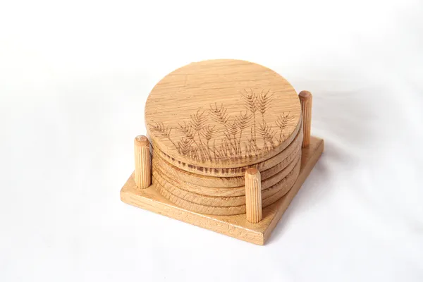 Wooden_Coaster_Set_With_Wheat_Engraving_And_Holder_Stand_(Set_Of_6)