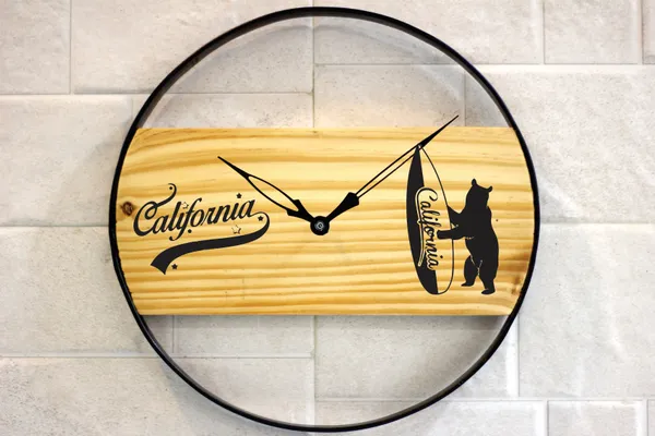 California_Bear_Wooden_Wall_Clock