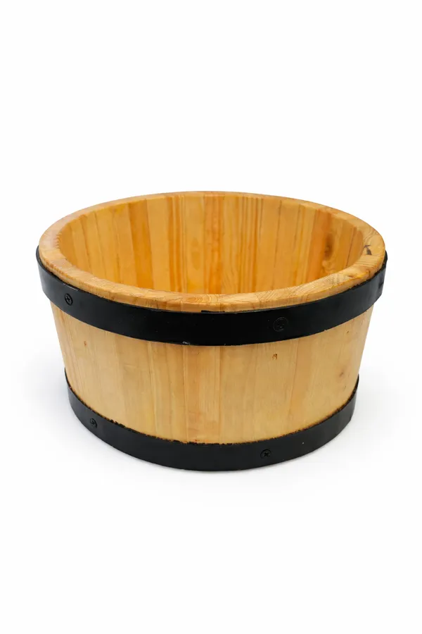 Wooden_Barrel_Bucket_With_Black_Metal_Bands_-_Decorative_Storage_Container