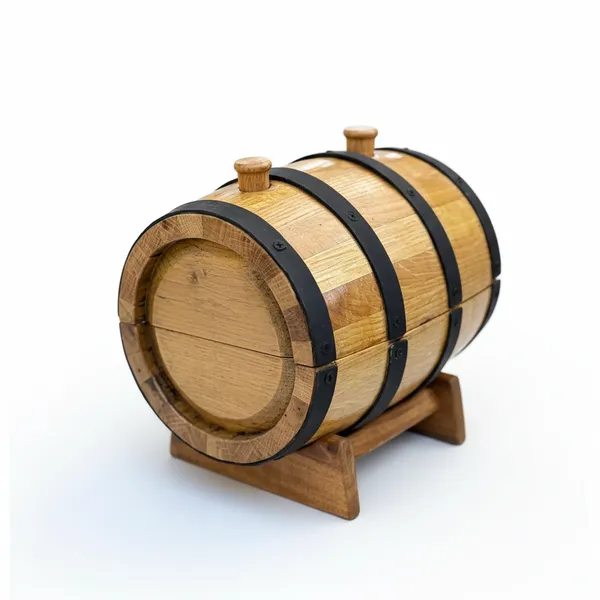 Wooden_Barrel_Shaped_Storage_Box_With_Black_Metal_Bands