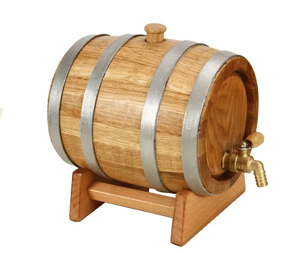 Wooden_Wine/Whiskey_Barrel_With_Brass_Tap_And_Stand_-_Decorative_Oak_Barrel_Dispenser