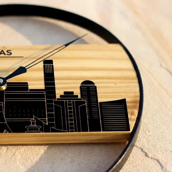 Nevada_Las_Vegas_Skyline_Wooden_Wall_Clock_-_Black_Silhouette_Design