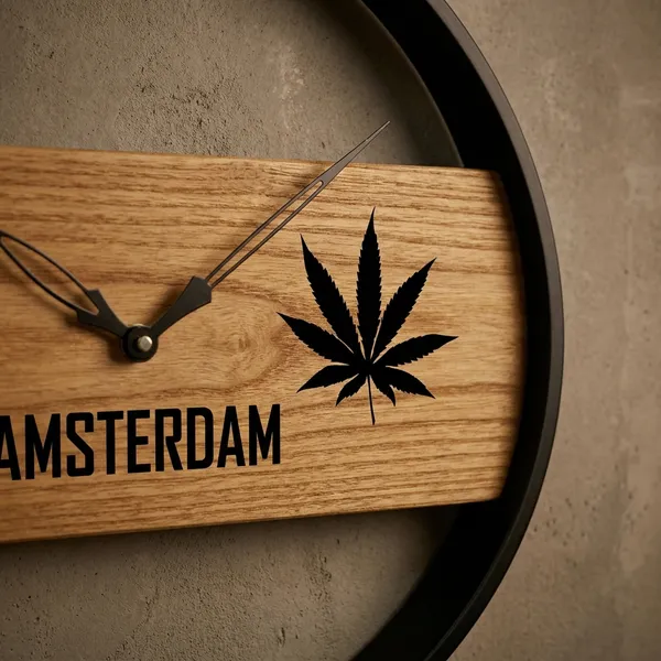 I_Love_Amsterdam_Wooden_Wall_Clock_With_Cannabis_Leaf_Design