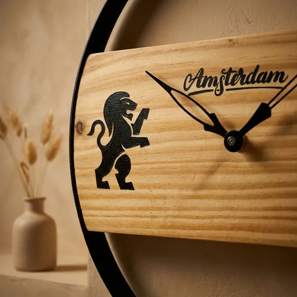 Amsterdam_City_Flag_Wooden_Wall_Clock
