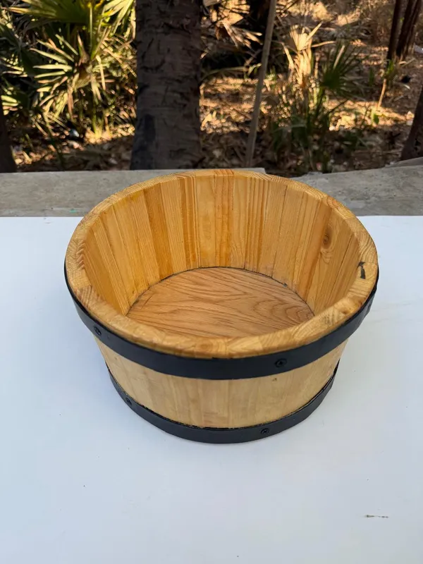 Wooden_Barrel_Bucket_With_Black_Metal_Bands_-_Decorative_Storage_Container