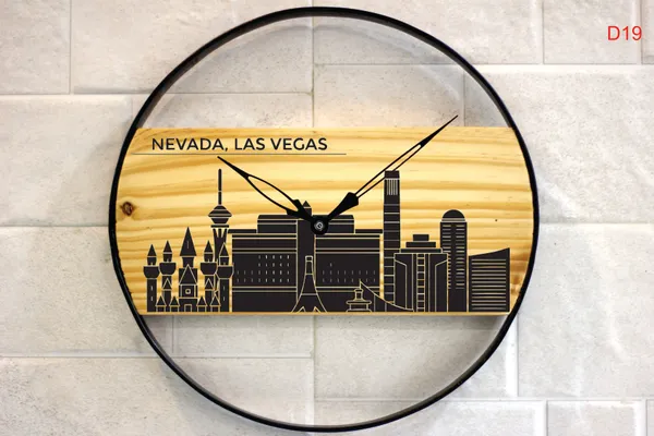 Nevada_Las_Vegas_Skyline_Wooden_Wall_Clock_-_Black_Silhouette_Design