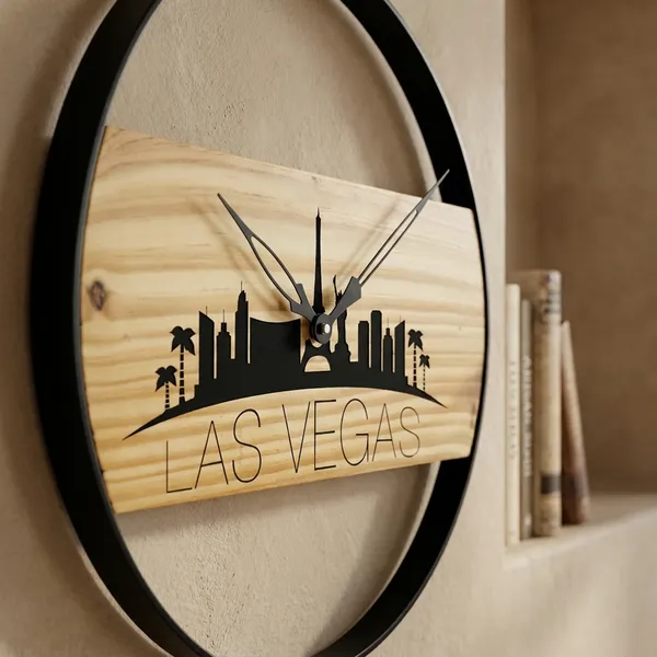 Las_Vegas_Skyline_Wooden_Wall_Clock_-_Modern_Home_Decor_Timepiece