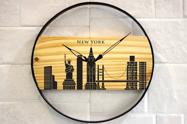 New_York_Skyline_Wall_Clock_-_Modern_Wooden_Design