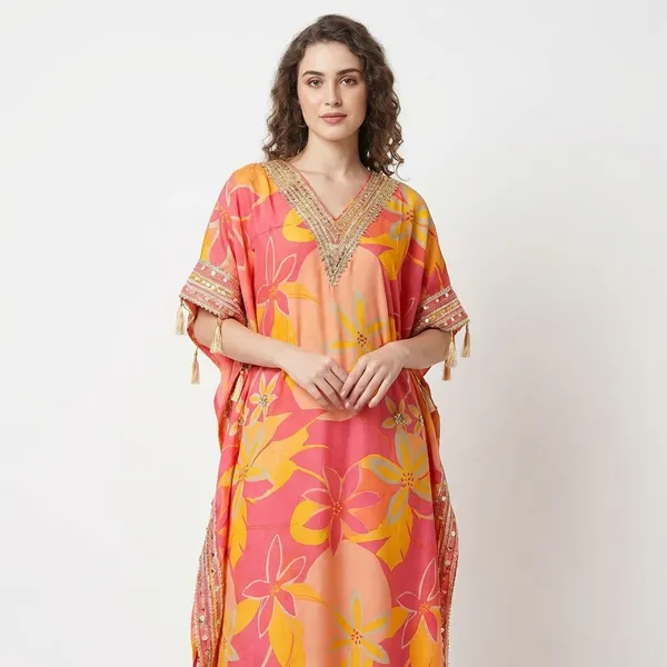 Womens_Floral_Print_Kaftan_Dress_With_Embellished_Sleeves