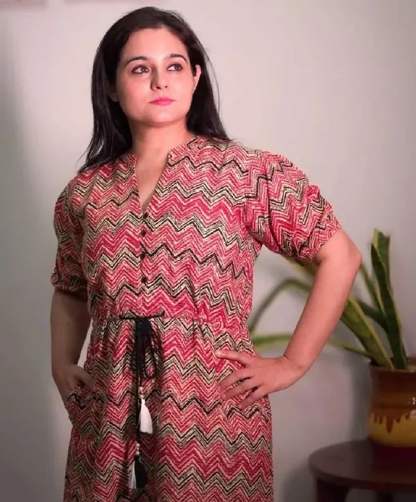 Womens_Chevron_Print_Kaftan_Dress_With_Waist_Tie