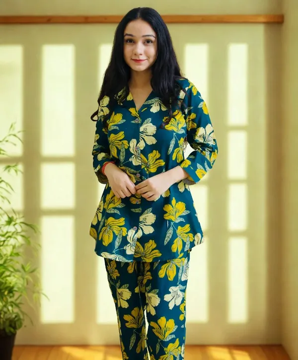 EASY_BREEZY_COTTON_GREEN_AND_YELLOW_BLOOM_CO-ORD_SET