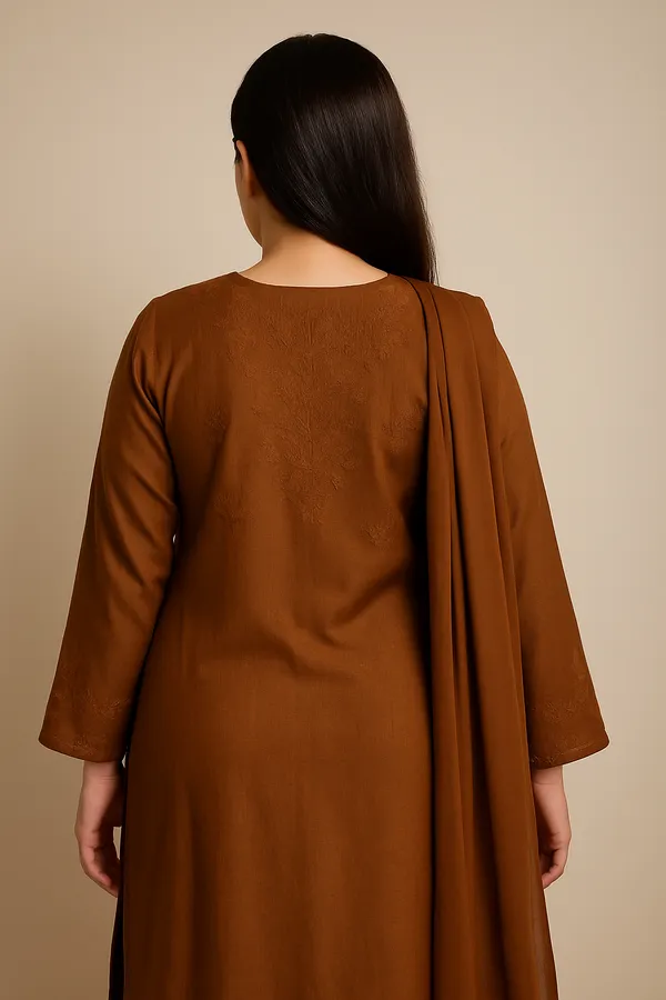 Brown_Embroidered_Ethnic_Kurta_For_Women