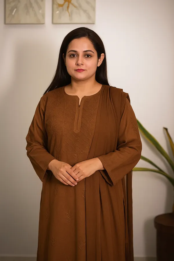 Brown_Embroidered_Ethnic_Kurta_For_Women